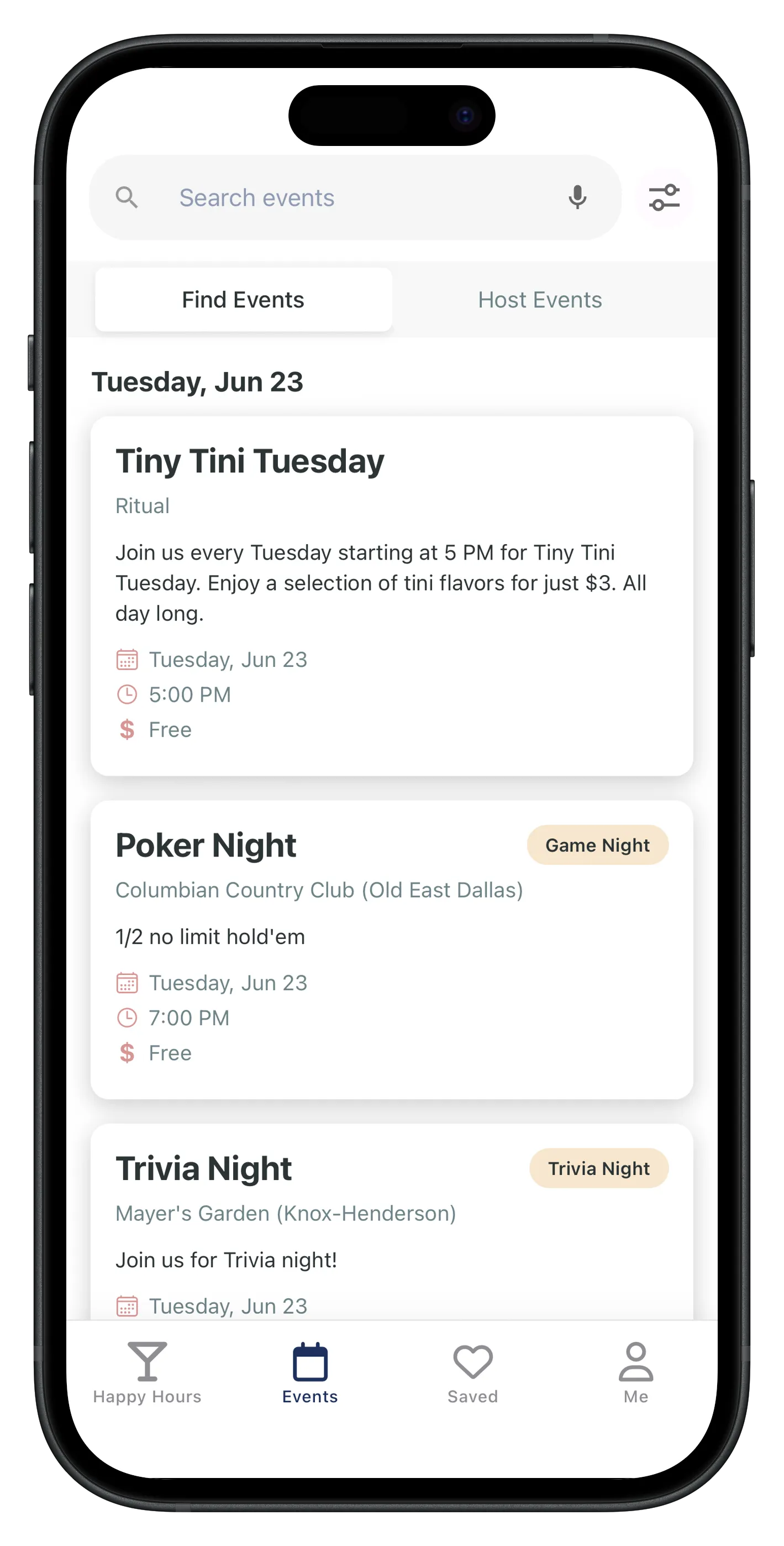 SipScout events list — trivia, live music and more